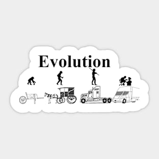 Evolution with man and vehicles Sticker